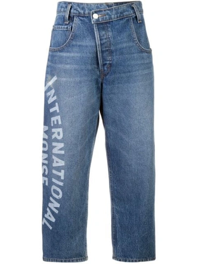 Shop Monse Cropped-jeans Mit Weitem Bein In Blue