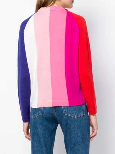 Shop Paper London Raft Rainbow Stripe Sweater - Pink