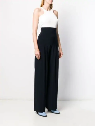 Shop Norma Kamali High Rise Flared Trousers In Blue