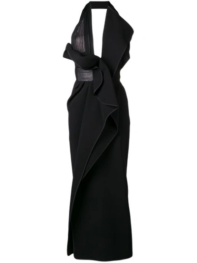 Shop Maticevski Ruched Evening Dress - Black