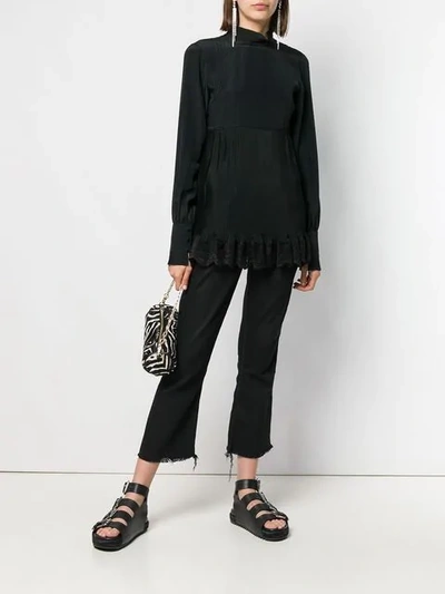 Shop Paco Rabanne Pleated Panel Blouse - Black