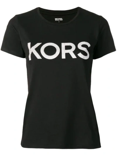 Shop Michael Michael Kors Studded T-shirt In Black