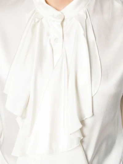 Shop Eleventy Ruffle Bib Shirt In White