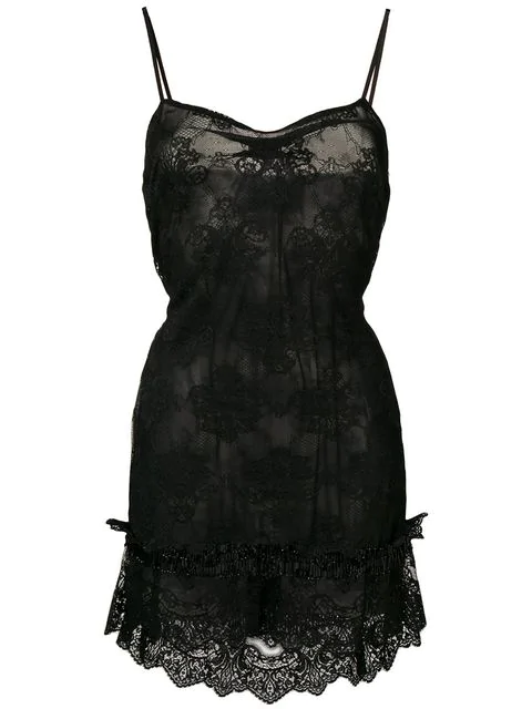 Christian Pellizzari Lace Mini Dress In Black | ModeSens
