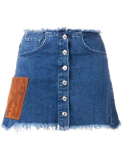 Shop Marques' Almeida Marques'almeida X 7 For All Mankind Denim Skirt In Blue