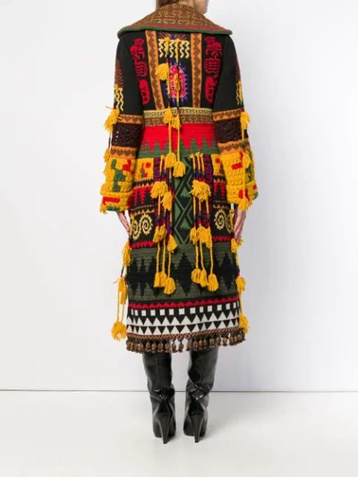 Shop Etro Knitted Coat In 8000 Multicolor