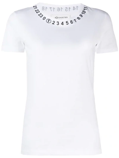 Shop Maison Margiela Numbers Print T-shirt In White