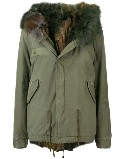 Shop Mr & Mrs Italy Fur-trim Hooded Parka In Green