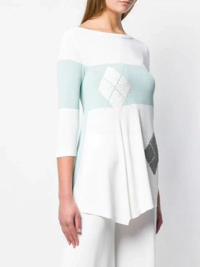 Shop D-exterior Colour Block Sweater In 11 /aqua/aqua
