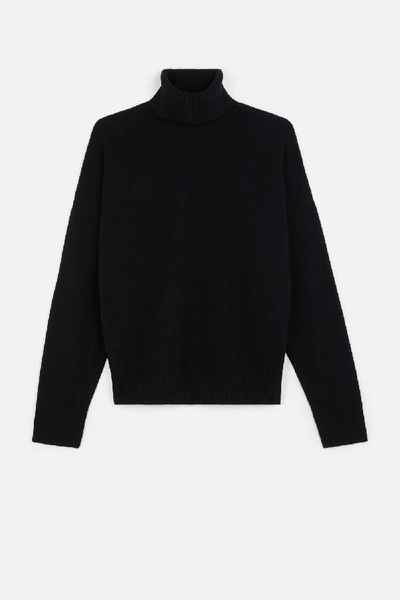 Shop Ami Alexandre Mattiussi Turtleneck Oversize Sweater In Black