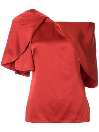 Shop Peter Pilotto Asymmetric Draped Shirt In Red