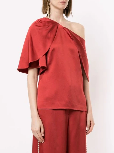 Shop Peter Pilotto Asymmetric Draped Shirt In Red