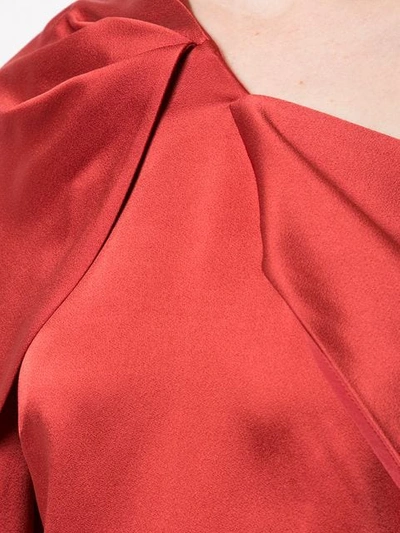 Shop Peter Pilotto Asymmetric Draped Shirt In Red