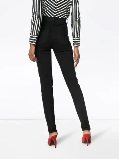 Shop Helmut Lang High-waisted Slim-fit Jeans In Black