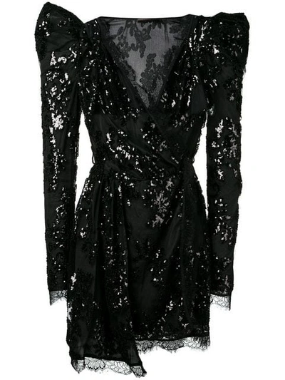 Shop Amen Sequin Embroidered Dress In Black