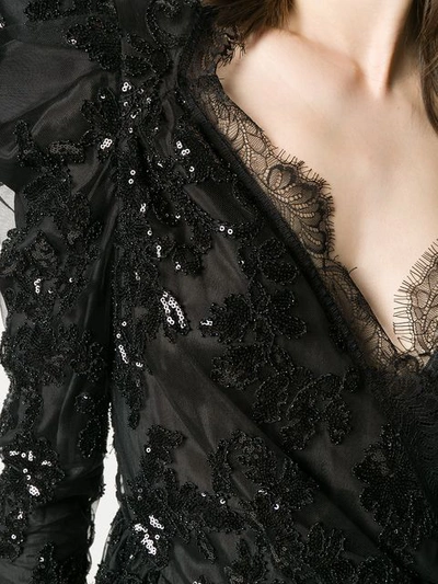 Shop Amen Sequin Embroidered Dress In Black