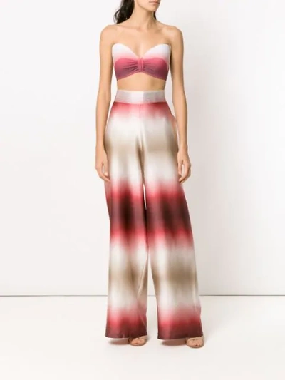 Shop Amir Slama Silk Tie Dye Trousers In Red