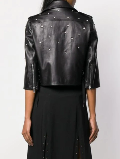 Shop Red Valentino Embellished Biker Jacket In Black