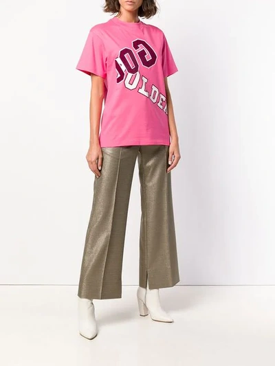 Shop Golden Goose Front Printed T-shirt In Pink