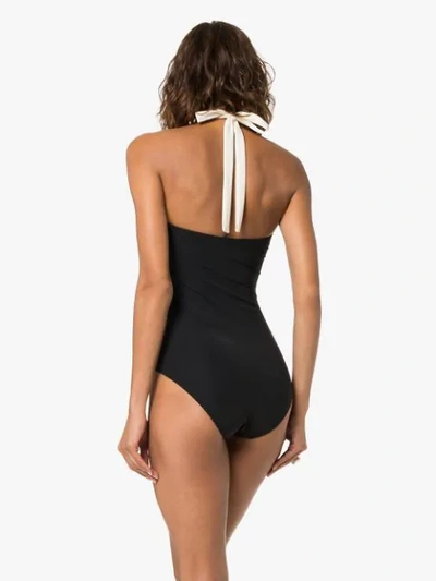 Shop Araks Vika Halterneck Swimsuit In Black