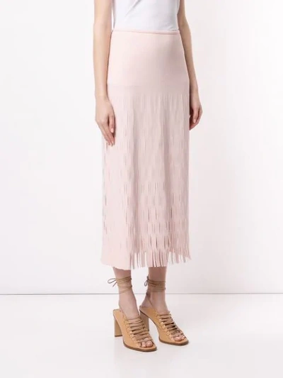 Shop Dion Lee Slit Detail Midi Skirt In Pink