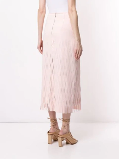 DION LEE 开衩中长半身裙 - 粉色