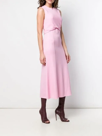 Shop Victoria Beckham Sleeveless Drape Flare Mini Dress In Pink