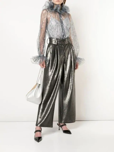 Shop Marc Jacobs Micro-sequin Trousers In Grey