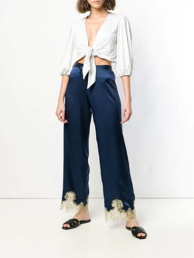 Shop Gilda & Pearl Gina Pyjama Style Trousers In Blue