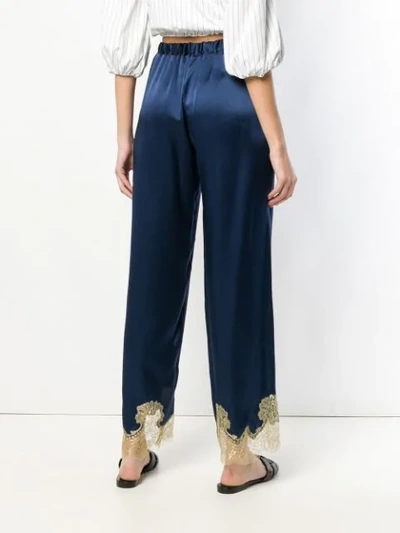 Shop Gilda & Pearl Gina Pyjama Style Trousers In Blue