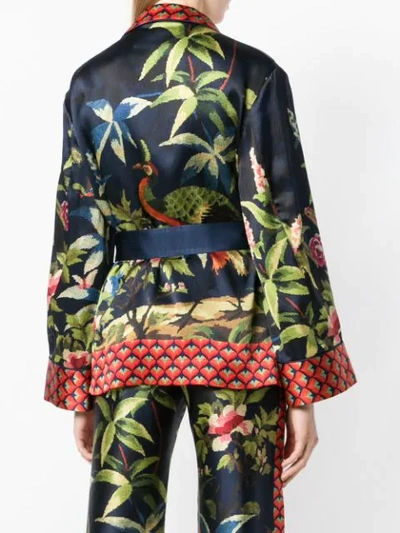 Shop F.r.s For Restless Sleepers Floral Print Tied Blouse In Blue