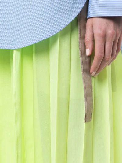 Shop Sacai Belted Skirt In Green