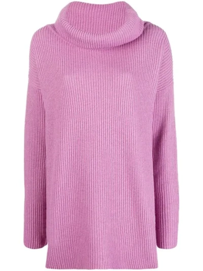 Shop Blugirl Ribbed Turtleneck Sweater - Pink