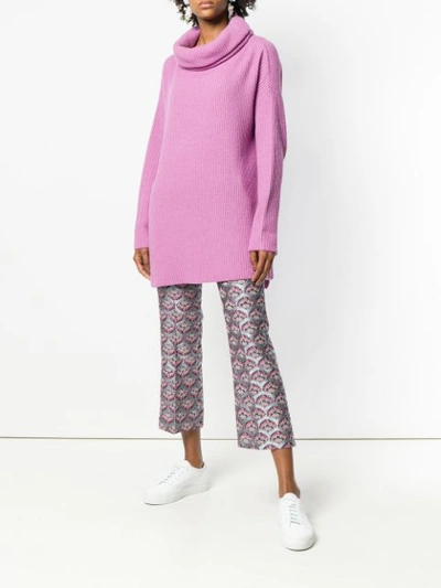 Shop Blugirl Ribbed Turtleneck Sweater - Pink