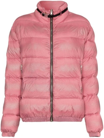 Shop Alyx Buckle Embellished Feather Down Padded Jacket In Pink