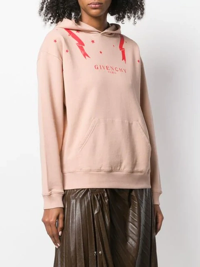 Shop Givenchy Front Logo Hoodie In Neutrals