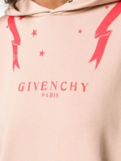 Shop Givenchy Front Logo Hoodie In Neutrals