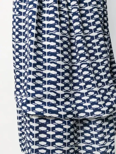 Shop Comme Des Garçons Geometric Print Skirt In Blue