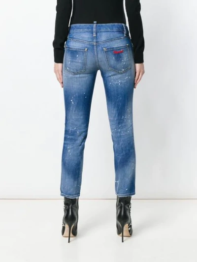 Shop Dsquared2 Medium-waist Cropped Twiggy Jeans In Blue