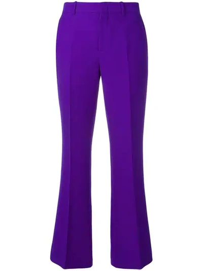 Shop Gucci Flared Trousers In Purple