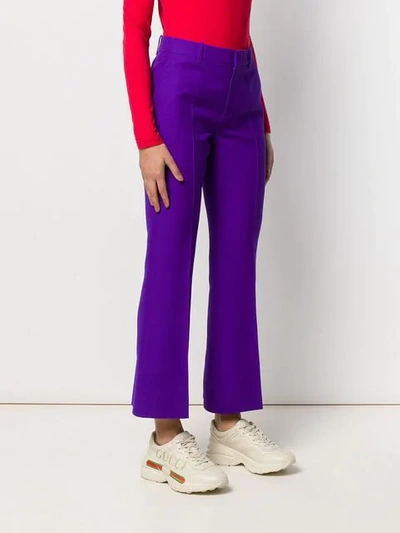 Shop Gucci Flared Trousers In Purple