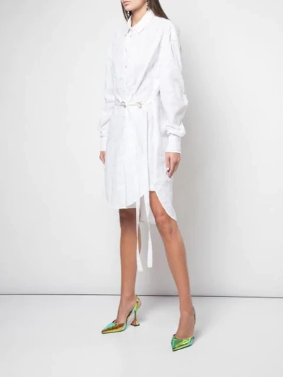 Shop Sies Marjan Silvia Crinkled Poplin Shirt Dress In White