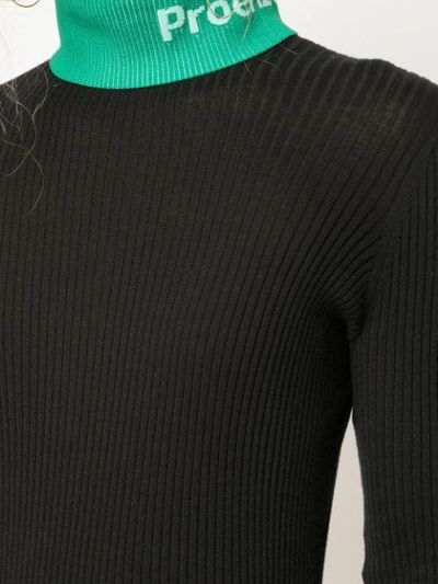 Shop Proenza Schouler Pswl Logo Knit Turtleneck Top In Black