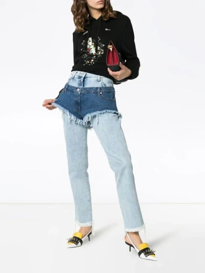 Shop Natasha Zinko Layered Straight-leg Jeans - Blue