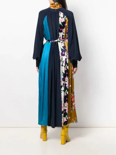 Shop Roksanda Floral Print Pleat Dress In Blue