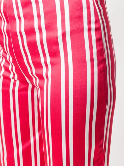 Shop Rouge Margaux Striped Wide Leg Trousers In Red
