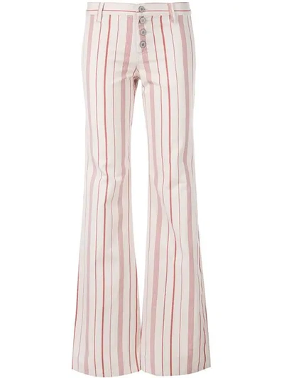 Shop Nili Lotan Ely Striped Trousers - White