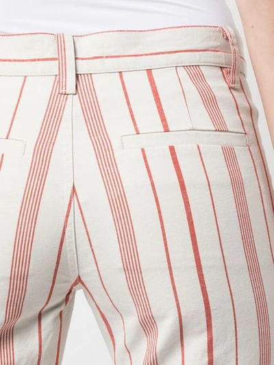 Shop Nili Lotan Ely Striped Trousers - White