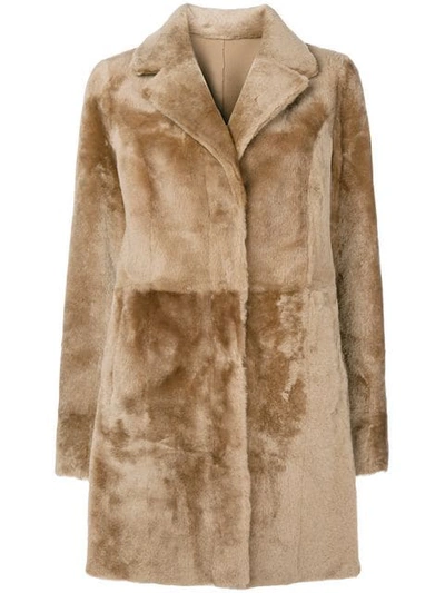 Shop Drome Fur Coat In Brown