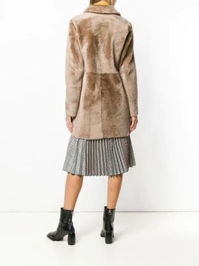 Shop Drome Fur Coat In Brown